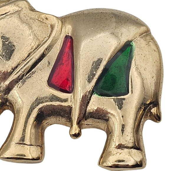 Elephant 3pc Lot Set Brooches Gold Toned Rhinestone Figural Pin Safari Animals - Picture 11 of 15